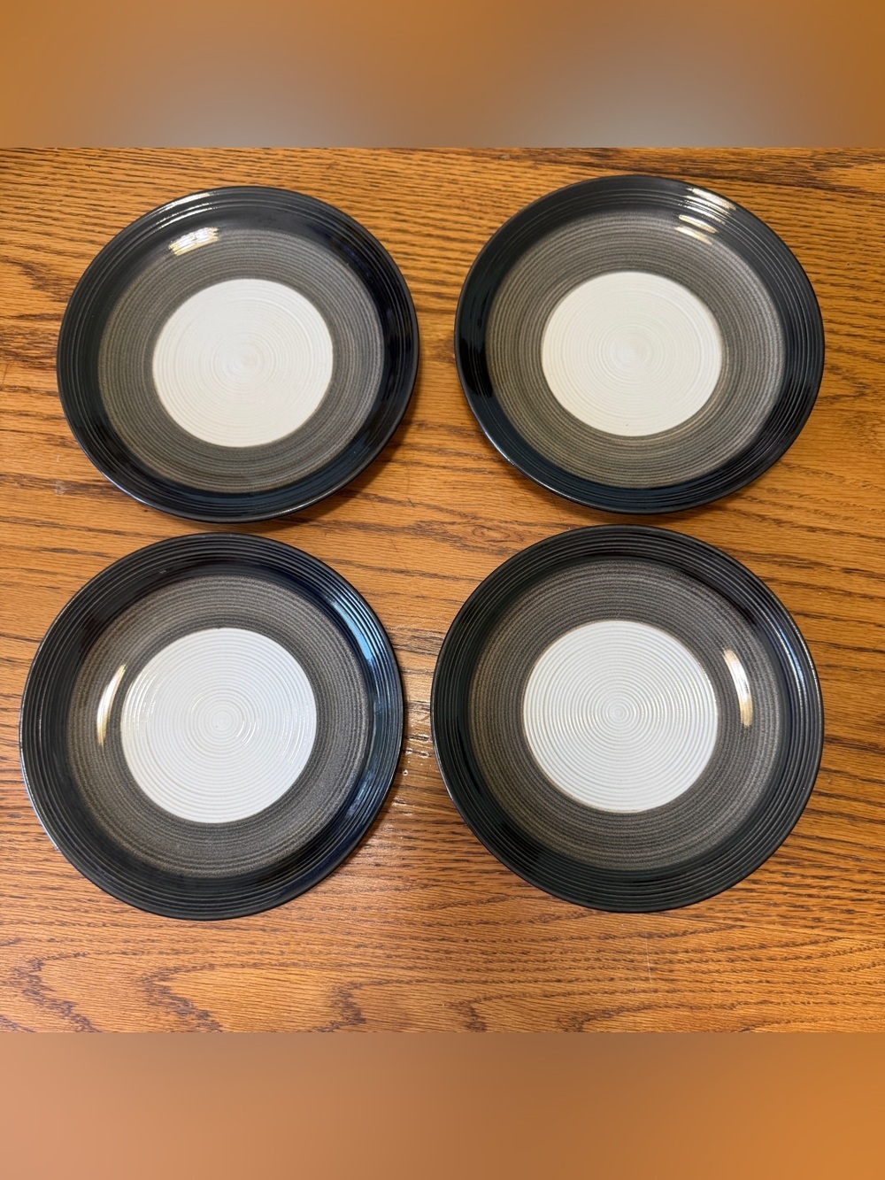 Sango Capri Black 4810 Salad Dessert Plates 7 5/8” Set 4